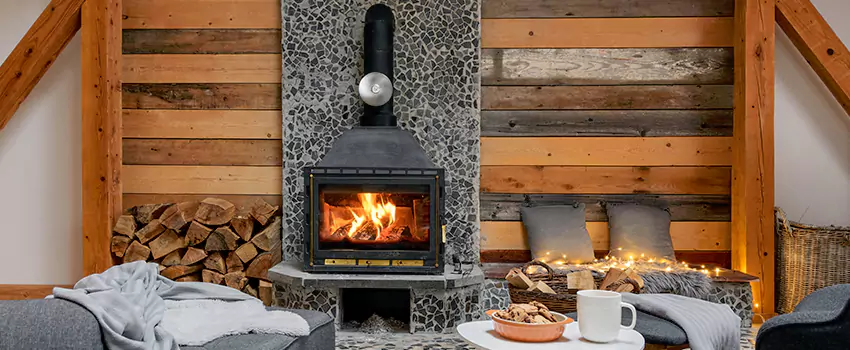 Thelin Hearth Products Direct Vent Gas Stove Fireplace Inspection in Wilmington, Massachusetts